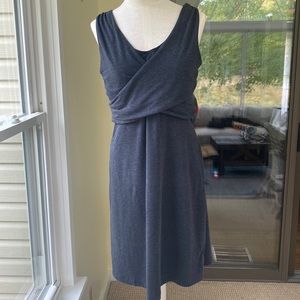 Athleta Adriana Gray Cross Front Jersey Dress Medium